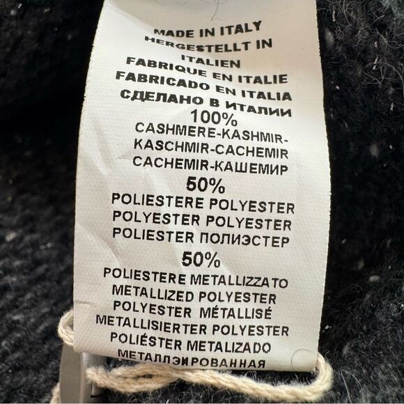 Gran Sasso Cashmere Chunky Knit Sweater 42/Small Cowl‎ Neck 3/4 Sleeve Gray - Picture 11 of 15